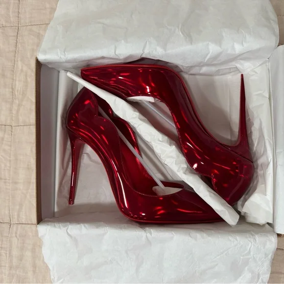 Christian Louboutin Hot Chick 100 heels in 40.5 in Psychic Red - Picture 14 of 15